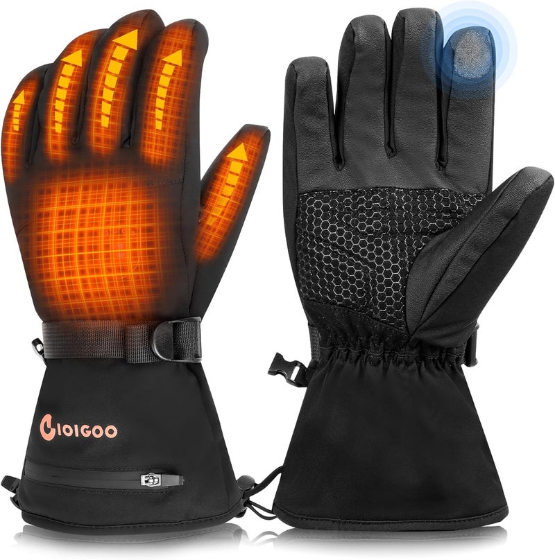 GIOIGOO 7.4V 3200MAH Rechargeable Heated Gloves for Men Women Hand Warmer Snow Gloves for Ski Hiking Skating Camping Outdoor Activities - Image 1